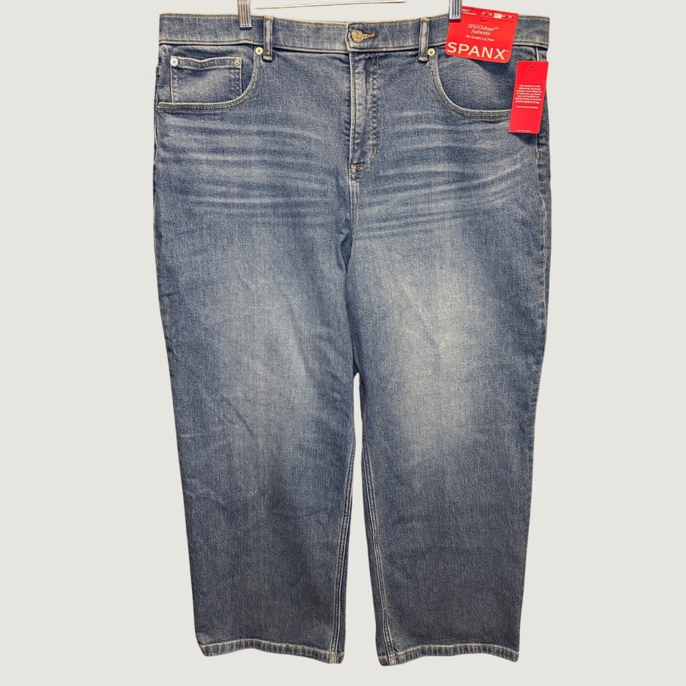 SPANX Women's Straight Leg Jeans - Light Blue Wash